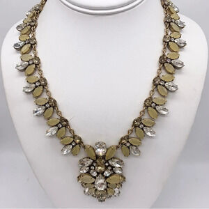 J. Crew Beige Brown Clear Jeweled Necklace